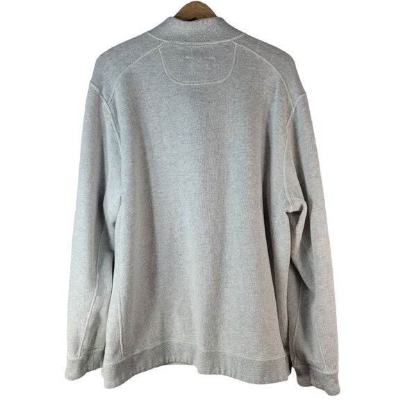 Tommy Bahama Reversible Pullover Shirt Cream Gray XXL Long Sleeve Fleece 1/4 Zip - Picture 8 of 10